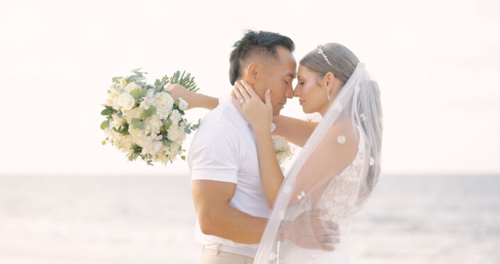 Newly weds on the beach in Punta Cana