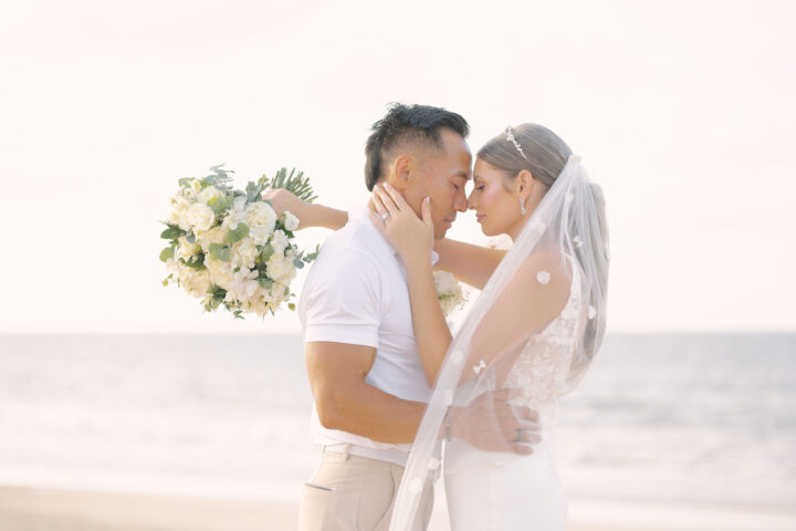 Newly weds on the beach in Punta Cana