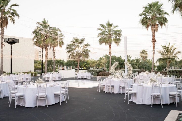 Punta Cana wedding beach reception set up