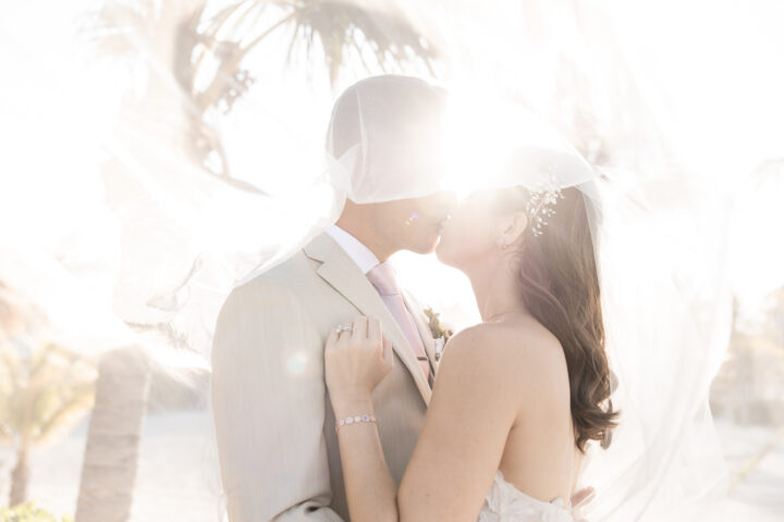 Sunset kiss on the beach